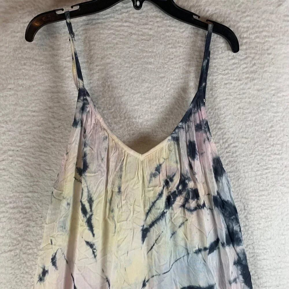 Raviya Women's Tie-Dye Print V-Neck Swim Cover-Up Short Dress Multi Size M NWT‎